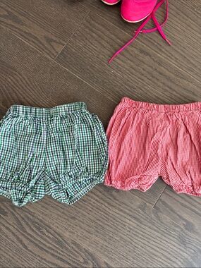 Boys Gingham Bubble Shorts - Red & Green